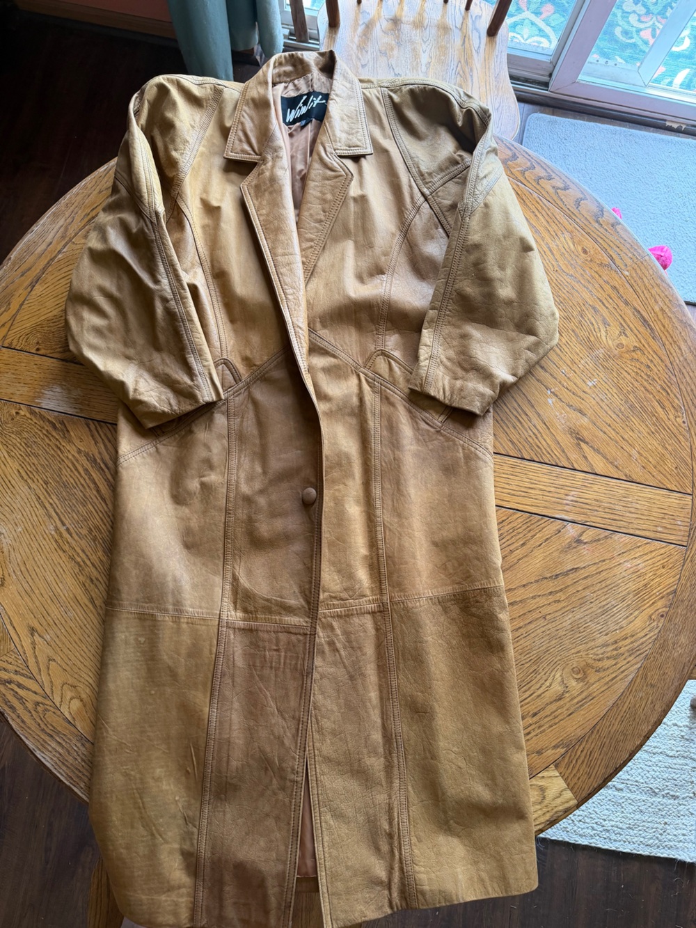 Winlit Tan Leather Trench Coat - Women's Long Trench